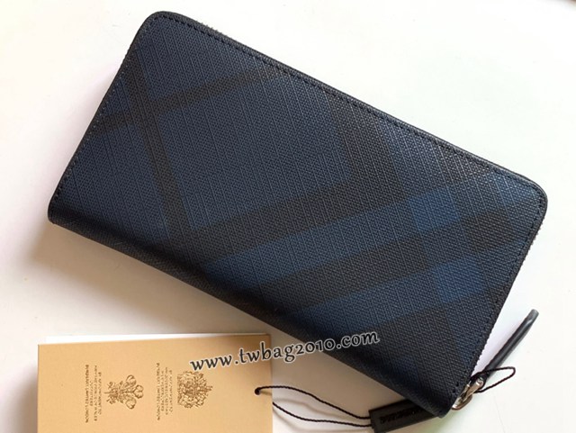 Burberry專門店新款煙熏格子男女長錢包 巴寶莉官方新配色小號拉鏈錢包 yxb1343